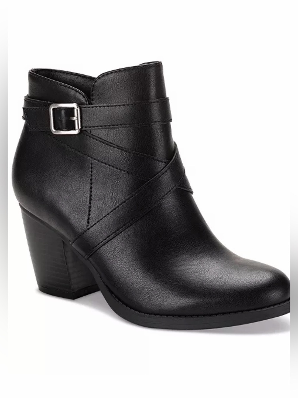 Style &Co Classic Black Ankle Boot with Buckle